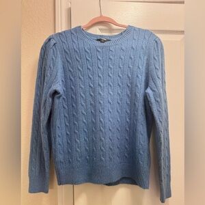 Ann Taylor Women's Blue Cable Knit Crewneck Sweater